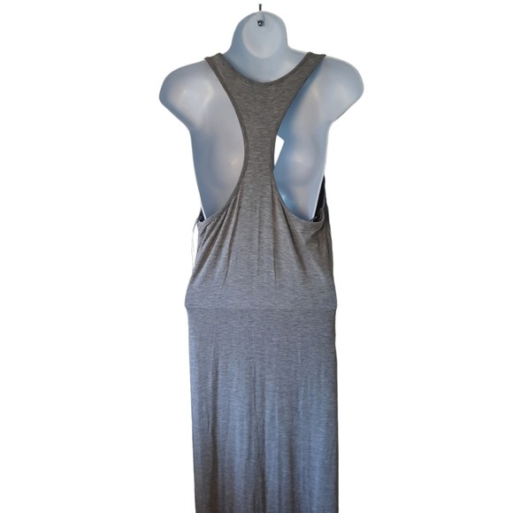 *New* Fabletics Iliana Maxi Dress Heather Grey Racerback Scoop Neck Stretchy WS - Picture 4 of 9